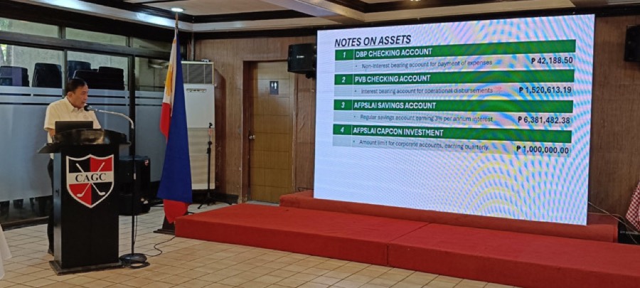 Cavalier Edmund C. Tan ‘80, delivers the Financial Report AY2024-2025.
