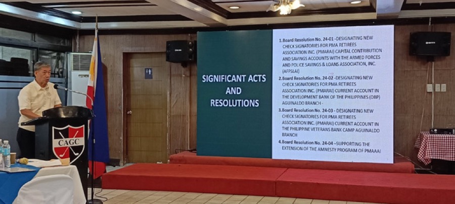 Cavalier Ramon C. Liwag ’79 facilitates the Ratification of All Acts and Resolutions of the Board and Management.